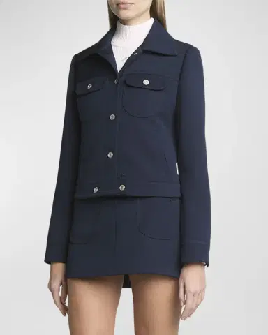 Courrèges Signature Twill Trucker Jacket | Thumbnail 15 Courrèges Signature Twill Trucker Jacket | Thumbnail 15