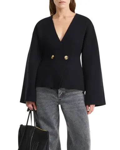 By Malene Birger Tinley Ribbed Double-Breasted Sweater | Thumbnail 1 By Malene Birger Tinley Ribbed Double-Breasted Sweater | Thumbnail 1