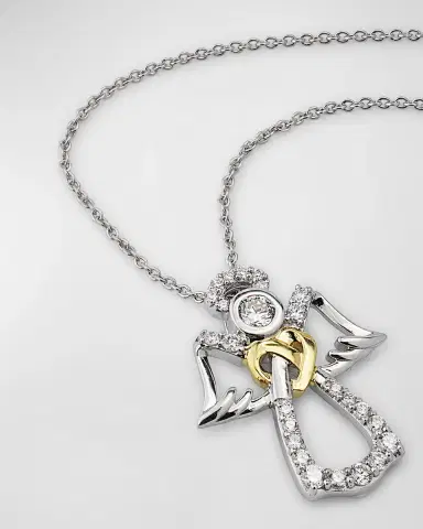 Roberto Coin 18K Gold Diamond Angel Pendant Necklace | Thumbnail 3 Roberto Coin 18K Gold Diamond Angel Pendant Necklace | Thumbnail 3