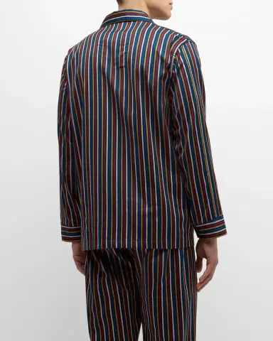 Derek Rose Men's Wellington Striped Cotton Pajama Set | Thumbnail 6 Derek Rose Men's Wellington Striped Cotton Pajama Set | Thumbnail 6
