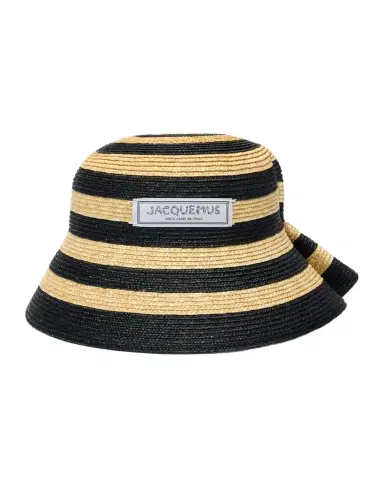 Jacquemus La Chapeau Vela Striped Raffia Bucket Hat | Thumbnail 1 Jacquemus La Chapeau Vela Striped Raffia Bucket Hat | Thumbnail 1