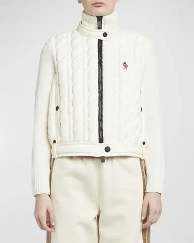 Moncler Grenoble Wool Quilted Zip-Up Cardigan | Thumbnail 4 Moncler Grenoble Wool Quilted Zip-Up Cardigan | Thumbnail 4
