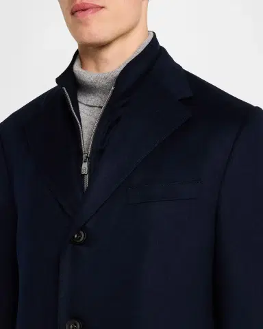 Corneliani Men 's Wool ID Topcoat | Thumbnail 5 Corneliani Men 's Wool ID Topcoat | Thumbnail 5