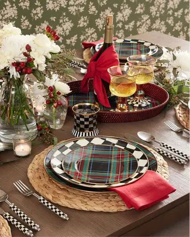 MacKenzie-Childs Tartan Black Salad and Dessert Plate | Thumbnail 2 MacKenzie-Childs Tartan Black Salad and Dessert Plate | Thumbnail 2