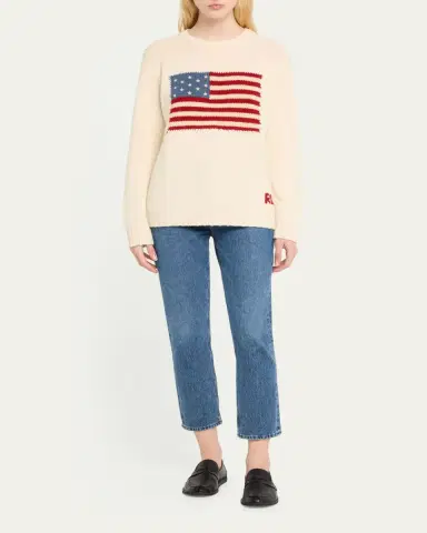 Ralph Lauren Collection Flag Cashmere Crewneck Sweater | Thumbnail 2 Ralph Lauren Collection Flag Cashmere Crewneck Sweater | Thumbnail 2