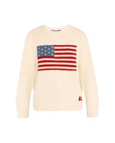Ralph Lauren Collection Flag Cashmere Crewneck Sweater | Thumbnail 1 Ralph Lauren Collection Flag Cashmere Crewneck Sweater | Thumbnail 1