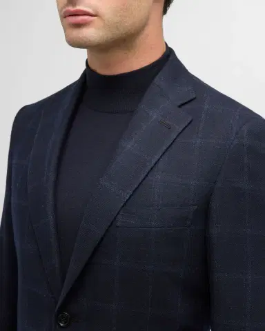 Brioni Men's Wool-Cashmere Windowpane Sport Coat | Thumbnail 5 Brioni Men's Wool-Cashmere Windowpane Sport Coat | Thumbnail 5