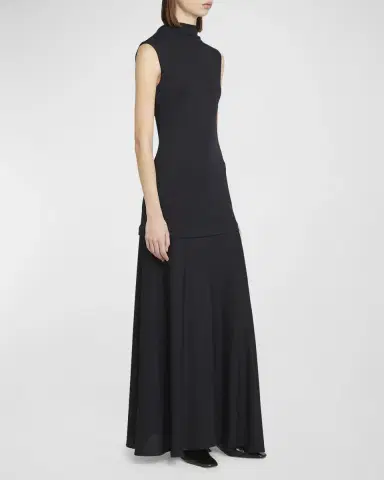 Jil Sander Sleeveless Drop-Waist Layered Maxi Dress | Thumbnail 2 Jil Sander Sleeveless Drop-Waist Layered Maxi Dress | Thumbnail 2
