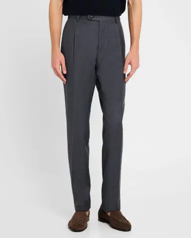 Brioni Men's Textured Wool Dress Pants | Thumbnail 4 Brioni Men's Textured Wool Dress Pants | Thumbnail 4