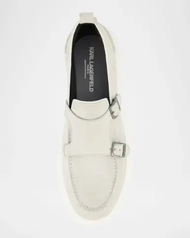 Karl Lagerfeld Paris Men's Sneaker-Sole Suede Double-Monk Loafers | Thumbnail 3 Karl Lagerfeld Paris Men's Sneaker-Sole Suede Double-Monk Loafers | Thumbnail 3
