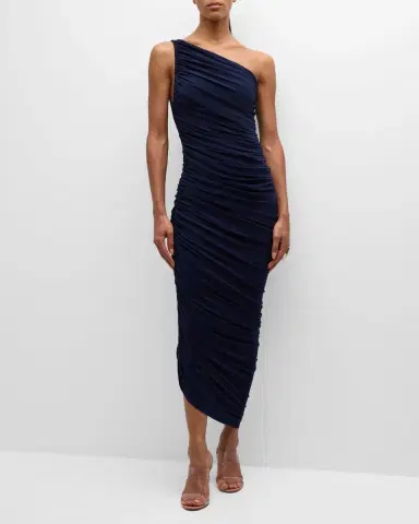 Norma Kamali Diana Shirred One-Shoulder Gown | Thumbnail 3 Norma Kamali Diana Shirred One-Shoulder Gown | Thumbnail 3