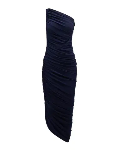 Norma Kamali Diana Shirred One-Shoulder Gown | Thumbnail 1 Norma Kamali Diana Shirred One-Shoulder Gown | Thumbnail 1