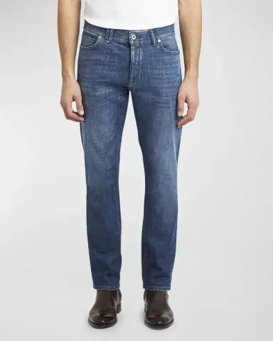 Brioni Men's Light Wash Straight-Leg Jeans | Thumbnail 4 Brioni Men's Light Wash Straight-Leg Jeans | Thumbnail 4