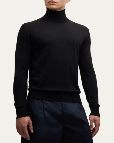 Moncler Men's Solid Wool Turtleneck Sweater | Thumbnail 3 Moncler Men's Solid Wool Turtleneck Sweater | Thumbnail 3