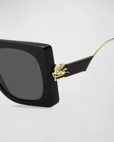 Etro Logo Mixed-Media Square Sunglasses | Thumbnail 2 Etro Logo Mixed-Media Square Sunglasses | Thumbnail 2