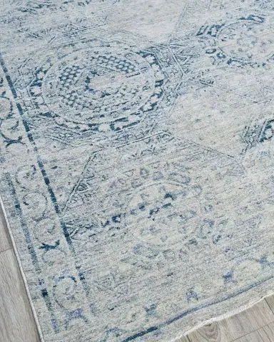 Exquisite Rugs Vintage Looms Light Blue/Blue Polyester powerloom Area Rug | Thumbnail 2 Exquisite Rugs Vintage Looms Light Blue/Blue Polyester powerloom Area Rug | Thumbnail 2
