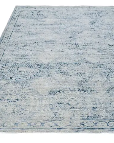 Exquisite Rugs Vintage Looms Light Blue/Blue Polyester powerloom Area Rug | Thumbnail 1 Exquisite Rugs Vintage Looms Light Blue/Blue Polyester powerloom Area Rug | Thumbnail 1
