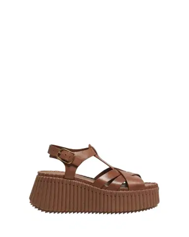 Chloé Nama Leather T-Strap Platform Sandals | Thumbnail 1 Chloé Nama Leather T-Strap Platform Sandals | Thumbnail 1