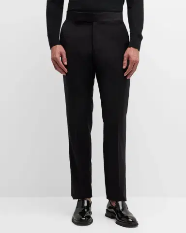 Emporio Armani Men 's Wool Tuxedo Trousers | Thumbnail 2 Emporio Armani Men 's Wool Tuxedo Trousers | Thumbnail 2