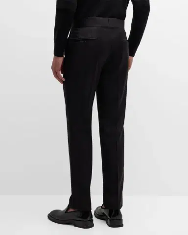 Emporio Armani Men 's Wool Tuxedo Trousers | Thumbnail 4 Emporio Armani Men 's Wool Tuxedo Trousers | Thumbnail 4