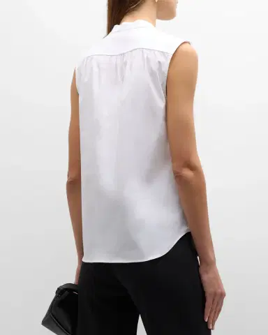 CALLAS MILANO Olympia Sleeveless Cotton Poplin Blouse | Thumbnail 2 CALLAS MILANO Olympia Sleeveless Cotton Poplin Blouse | Thumbnail 2