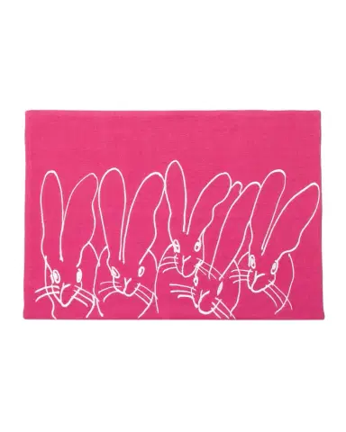 Hunt Slonem Band of Bunnies Embroidered Linen Placemat | Thumbnail 1 Hunt Slonem Band of Bunnies Embroidered Linen Placemat | Thumbnail 1