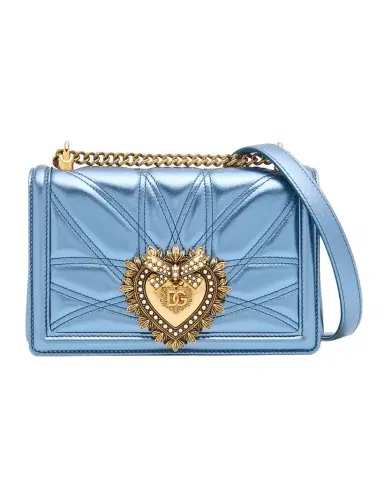 Dolce & Gabbana Devotion Medium Quilted Metallic Chain Shoulder Bag | Thumbnail 1 Dolce & Gabbana Devotion Medium Quilted Metallic Chain Shoulder Bag | Thumbnail 1