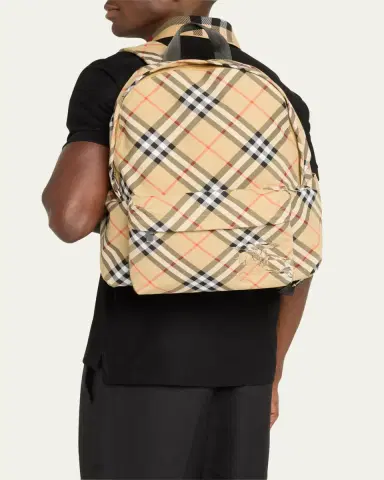 Burberry Men's Essential Check Backpack | Thumbnail 2 Burberry Men's Essential Check Backpack | Thumbnail 2