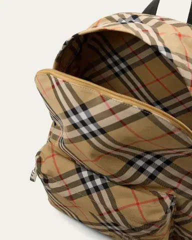 Burberry Men's Essential Check Backpack | Thumbnail 4 Burberry Men's Essential Check Backpack | Thumbnail 4