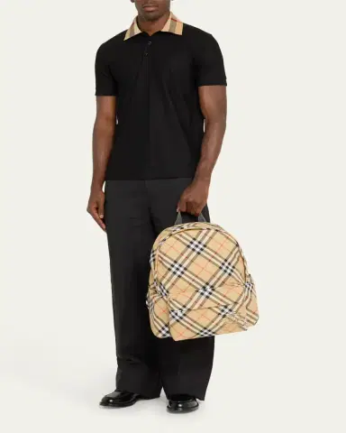 Burberry Men's Essential Check Backpack | Thumbnail 5 Burberry Men's Essential Check Backpack | Thumbnail 5