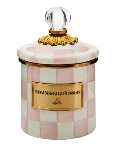 MacKenzie-Childs Rosy Check Enamel Canister, Demi | Thumbnail 1 MacKenzie-Childs Rosy Check Enamel Canister, Demi | Thumbnail 1