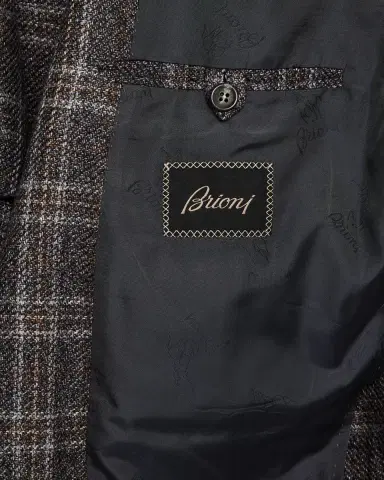 Brioni Men's Wool-Cashmere Plaid Sport Coat | Thumbnail 7 Brioni Men's Wool-Cashmere Plaid Sport Coat | Thumbnail 7