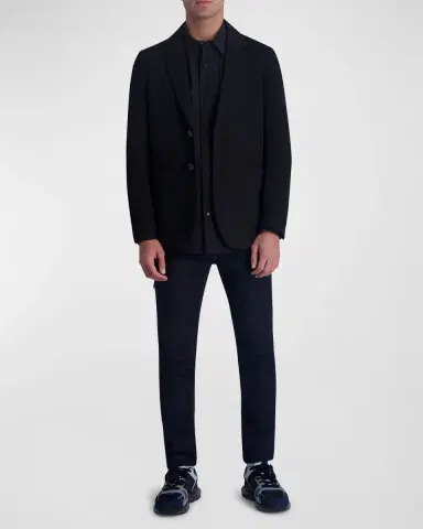Karl Lagerfeld Paris Men 's Monogram Jacquard Blazer | Thumbnail 2 Karl Lagerfeld Paris Men 's Monogram Jacquard Blazer | Thumbnail 2