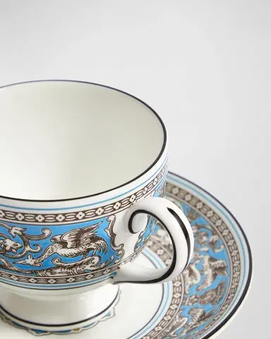 Wedgwood Florentine Turquoise Teacup & Saucer, 6.1 oz. | Thumbnail 2 Wedgwood Florentine Turquoise Teacup & Saucer, 6.1 oz. | Thumbnail 2