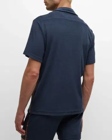 Paul Smith Men's Cotton Terry Short-Sleeve Shirt | Thumbnail 3 Paul Smith Men's Cotton Terry Short-Sleeve Shirt | Thumbnail 3
