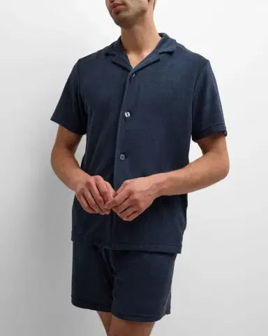 Paul Smith Men's Cotton Terry Short-Sleeve Shirt | Thumbnail 6 Paul Smith Men's Cotton Terry Short-Sleeve Shirt | Thumbnail 6
