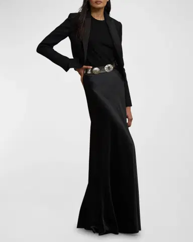 Ralph Lauren Collection Masina Stretch Satin Skirt | Thumbnail 3 Ralph Lauren Collection Masina Stretch Satin Skirt | Thumbnail 3