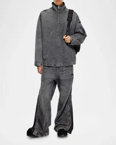 Diesel Men's D-Flow Quarter-Zip Sweatshirt | Thumbnail 2 Diesel Men's D-Flow Quarter-Zip Sweatshirt | Thumbnail 2