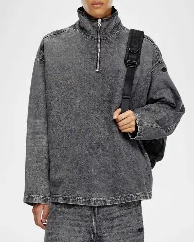 Diesel Men's D-Flow Quarter-Zip Sweatshirt | Thumbnail 6 Diesel Men's D-Flow Quarter-Zip Sweatshirt | Thumbnail 6