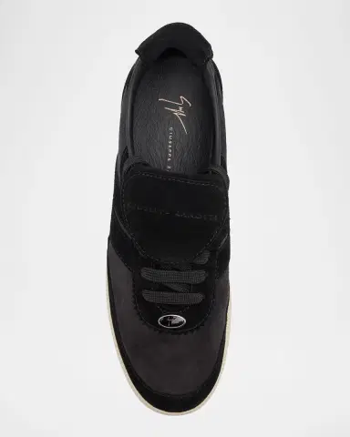 Giuseppe Zanotti Men's Bicolor Suede Low-Top Sneakers | Thumbnail 4 Giuseppe Zanotti Men's Bicolor Suede Low-Top Sneakers | Thumbnail 4