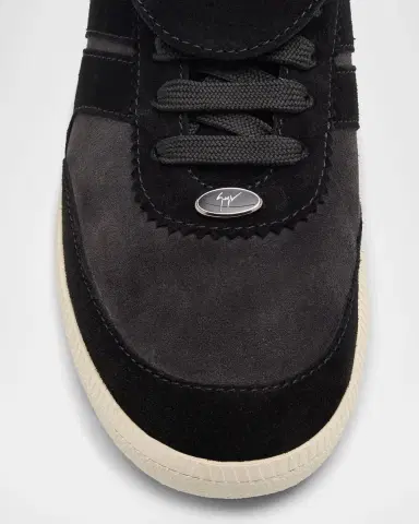 Giuseppe Zanotti Men's Bicolor Suede Low-Top Sneakers | Thumbnail 5 Giuseppe Zanotti Men's Bicolor Suede Low-Top Sneakers | Thumbnail 5