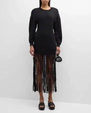 SIMONMILLER Wallis Fringe Knit Midi Dress | Thumbnail 2 SIMONMILLER Wallis Fringe Knit Midi Dress | Thumbnail 2