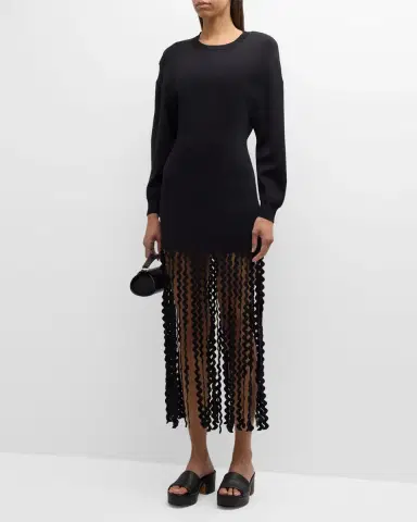 SIMONMILLER Wallis Fringe Knit Midi Dress | Thumbnail 3 SIMONMILLER Wallis Fringe Knit Midi Dress | Thumbnail 3