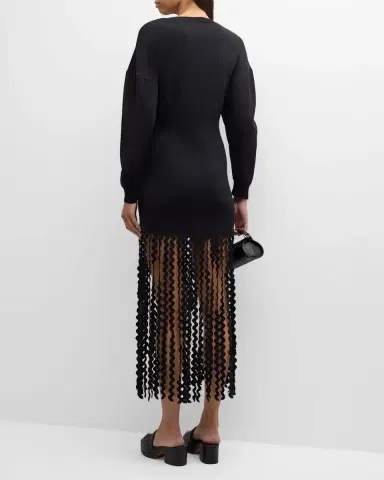 SIMONMILLER Wallis Fringe Knit Midi Dress | Thumbnail 4 SIMONMILLER Wallis Fringe Knit Midi Dress | Thumbnail 4