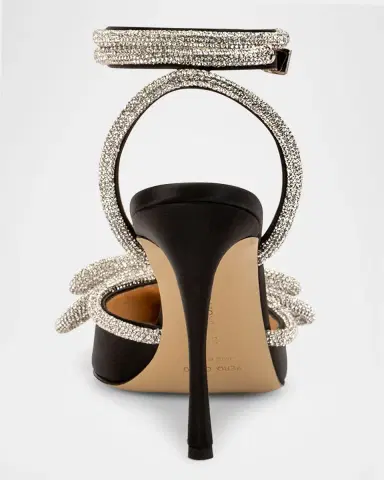 MACH & MACH 95mm Double Bow Satin Pumps | Thumbnail 3 MACH & MACH 95mm Double Bow Satin Pumps | Thumbnail 3