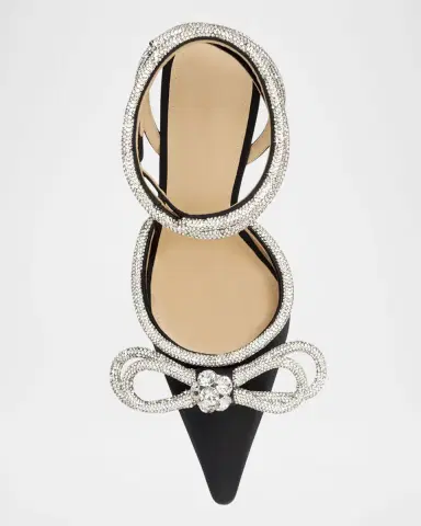 MACH & MACH 95mm Double Bow Satin Pumps | Thumbnail 5 MACH & MACH 95mm Double Bow Satin Pumps | Thumbnail 5