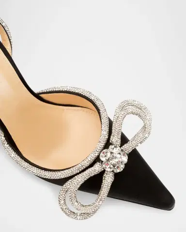 MACH & MACH 95mm Double Bow Satin Pumps | Thumbnail 6 MACH & MACH 95mm Double Bow Satin Pumps | Thumbnail 6