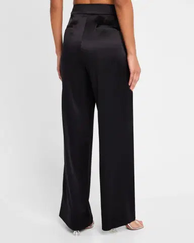 LaQuan Smith Double-Pleated Wide-Leg Silk Pants | Thumbnail 2 LaQuan Smith Double-Pleated Wide-Leg Silk Pants | Thumbnail 2