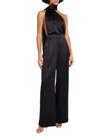 LaQuan Smith Double-Pleated Wide-Leg Silk Pants | Thumbnail 1 LaQuan Smith Double-Pleated Wide-Leg Silk Pants | Thumbnail 1