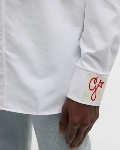 Golden Goose Men's Compact Oxford Logo Sport Shirt | Thumbnail 5 Golden Goose Men's Compact Oxford Logo Sport Shirt | Thumbnail 5